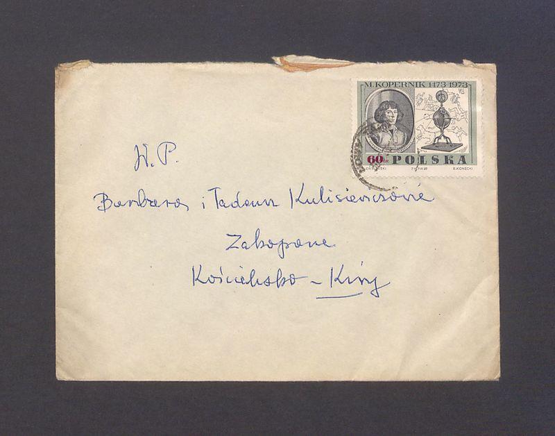 Koperta, adr. W. P. Barbara i Tadeusz Kulisiewiczowie