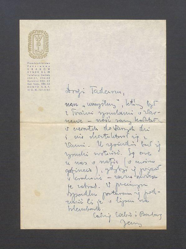 Drogi Tadeuszu, nasz "umyślny", który był [...]