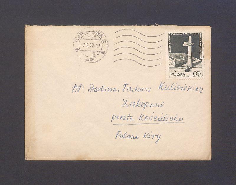 Koperta, adr. WP. Barbara i Tadeusz Kulisiewicz