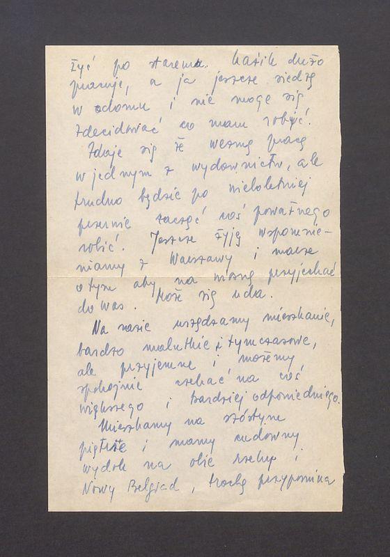 Kochani, długo trzeba było abyśmy zaczęli pisać listy do przyjaciół w Polsce [...]