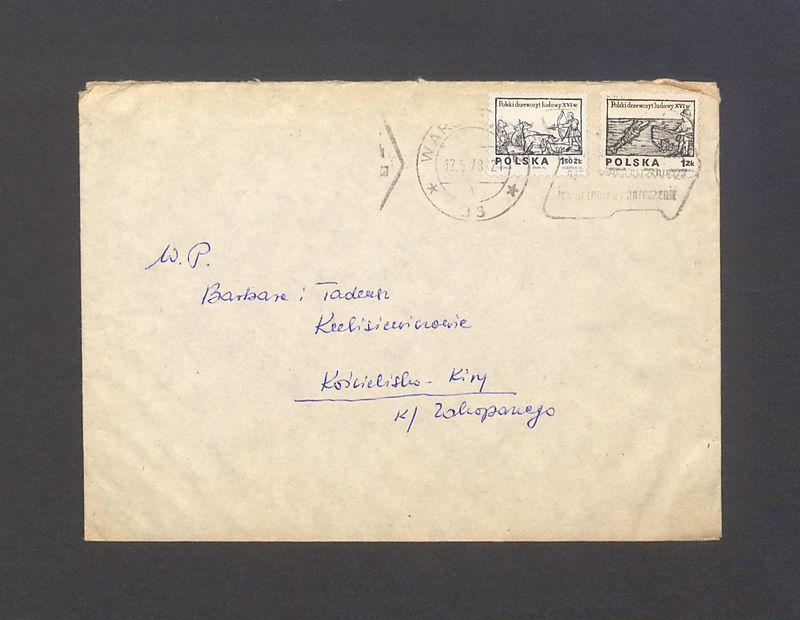 Koperta, adr. W. P. Barbara i Tadeusz Kulisiewiczowie