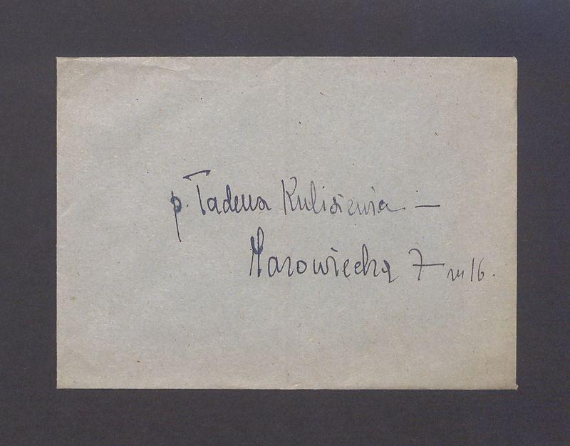Koperta, p. Tadeusz Kulisiewicz