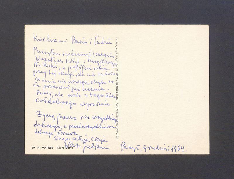 Kochani Basiu i Tadziu, przesyłam serdeczne życzenia [...]