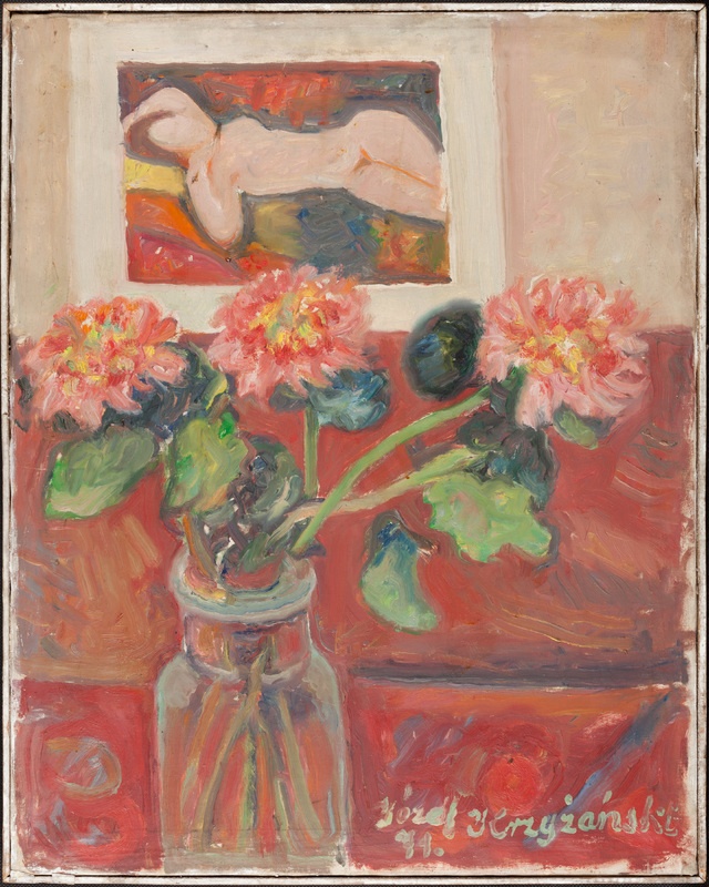 Kwiaty z aktem Modigliniego