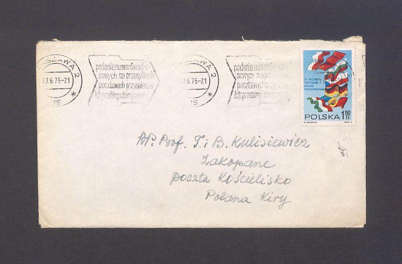 Koperta, adr. WP. Prof. T. i B. Kulisiewicz