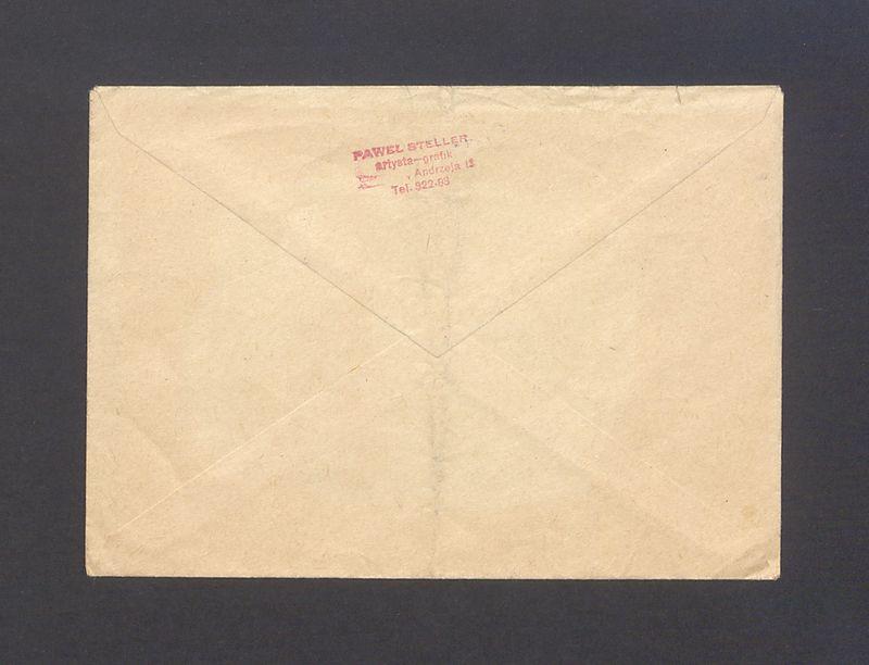 Koperta, adr. Prof. art. grafik Tadeusz Kulisiewicz