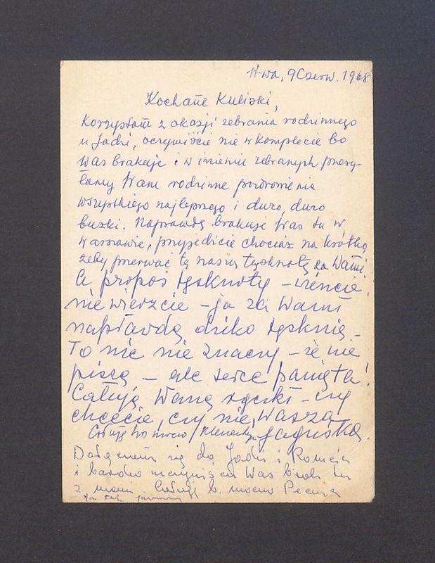 Kochane Kuliski, korzystam z okazji zebrania rodzinnego [...]