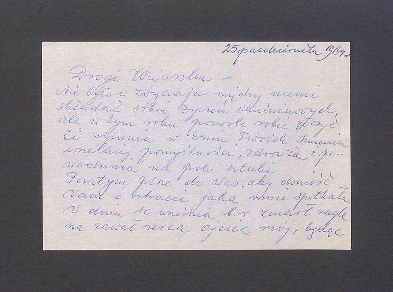 Drogi Wujaszku - Nie było w zwyczaju [...]