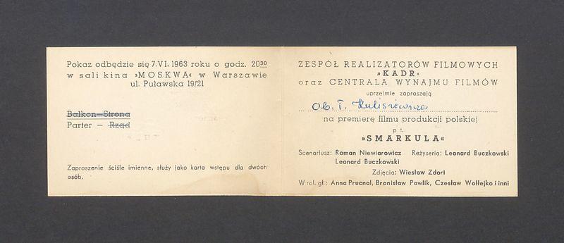 Zaproszenie na premierę filmu "Smarkula"