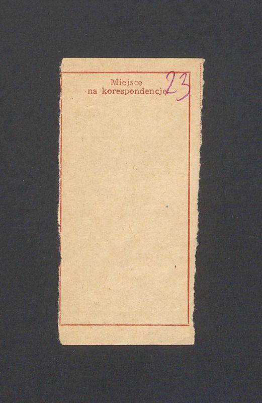 Odcinek dla odbiorcy dot. wpłat na rachunek bankowy, część II