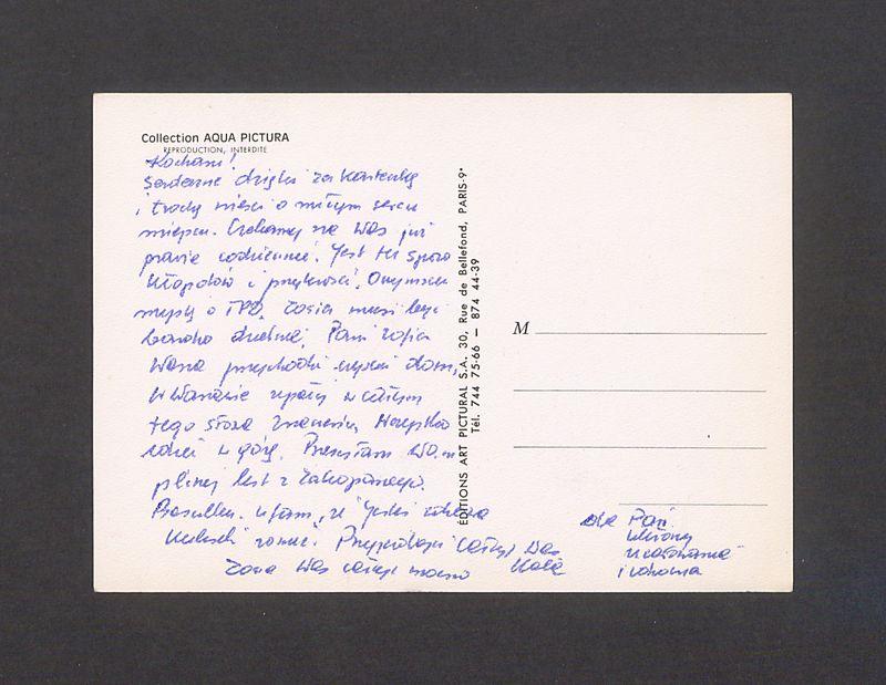 Kochani! Serdeczne dzięki za karteczkę i trochę wieści [...]