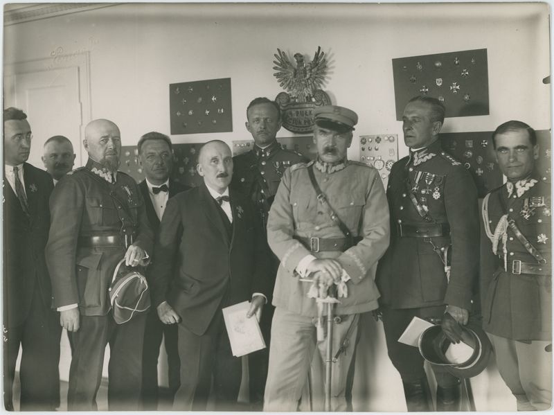 Zdjęcie z pobytu w Kaliszu . J. Piłsudskiego, I. Mościckiego, S. Wojciechowskiego