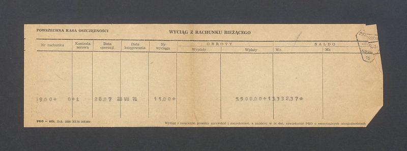 Powszechna Kasa Oszczędności: wyciąg z rachunku bieżącego