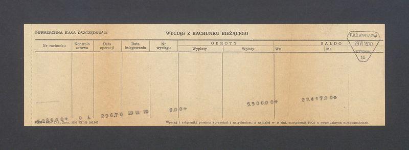 Powszechna Kasa Oszczędności: wyciąg z rachunku bieżącego