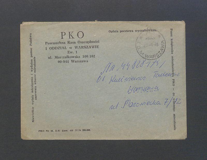 Powszechna Kasa Oszczędności, koperta