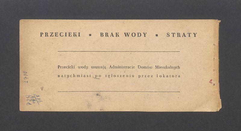 Książeczka opłat z tytułu najmu lokalu w Warszawie, na ulicy Mazowieckiej 7 m.12, część II