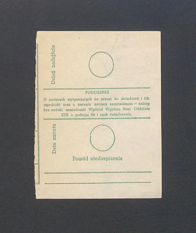 Zakład Ubezpieczeń Społecznych: odcinek dla odbiorcy z wpłatą na ubezpieczenie