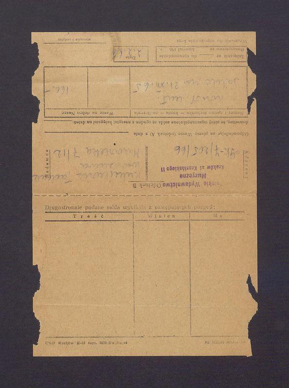 Polskie Wydawnictwo Muzyczne: odcinek rachunku