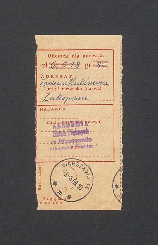 Odcinek dla odbiorcy dot. wpłat na rachunek bankowy, część II