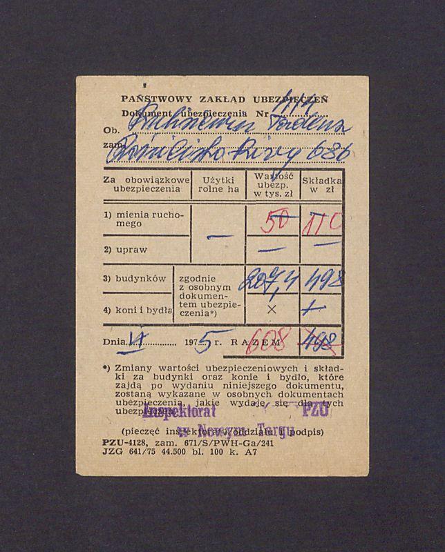 Dokument ubezpieczenia, Państwowy Zakład Ubezpieczeń
