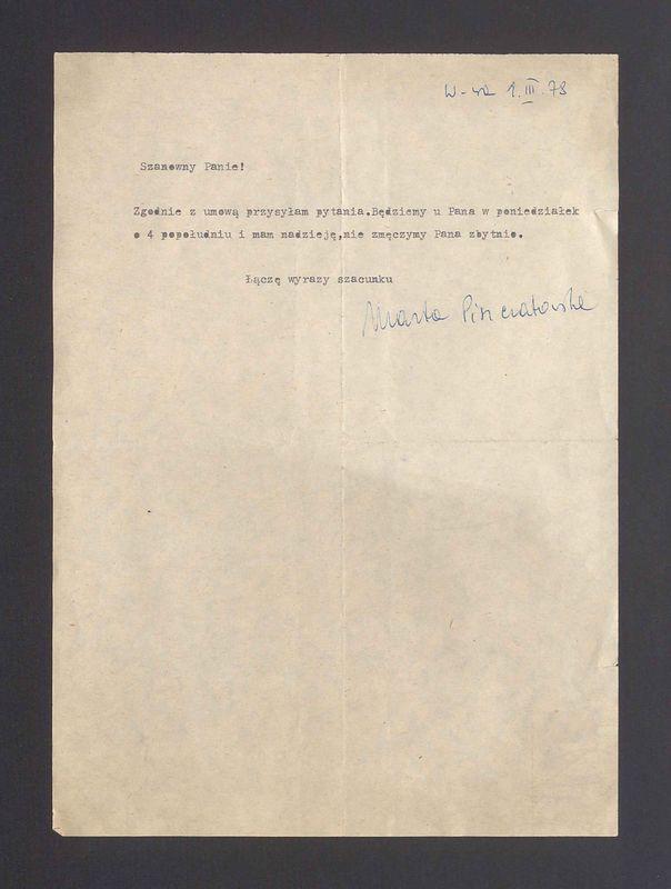 Szanowny Panie! Zgodnie z umową przesyłam pytania [...]