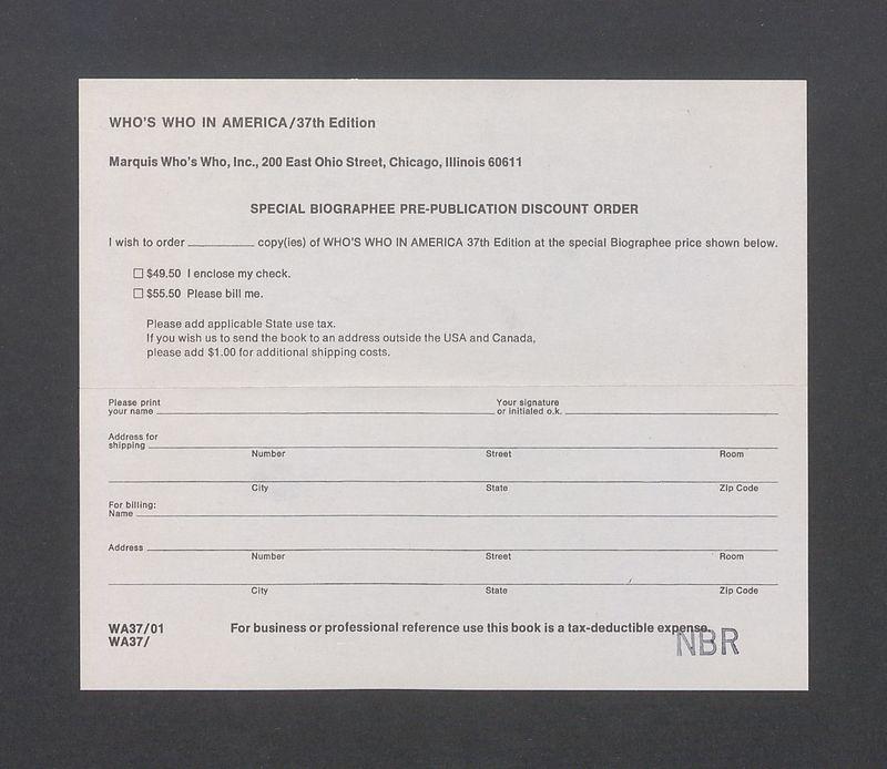 Who's Who in America / 37th Edition