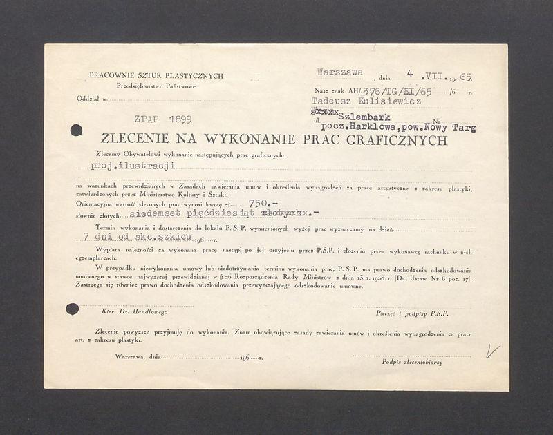 Zlecenie na wykonanie prac graficznych