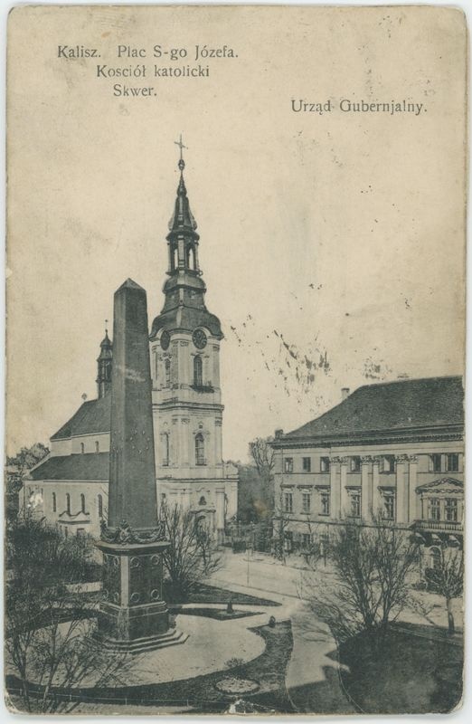 Kalisz. Plac S-go Józefa. Kościół Katolicki. Skwer. Urząd gubernjalny
