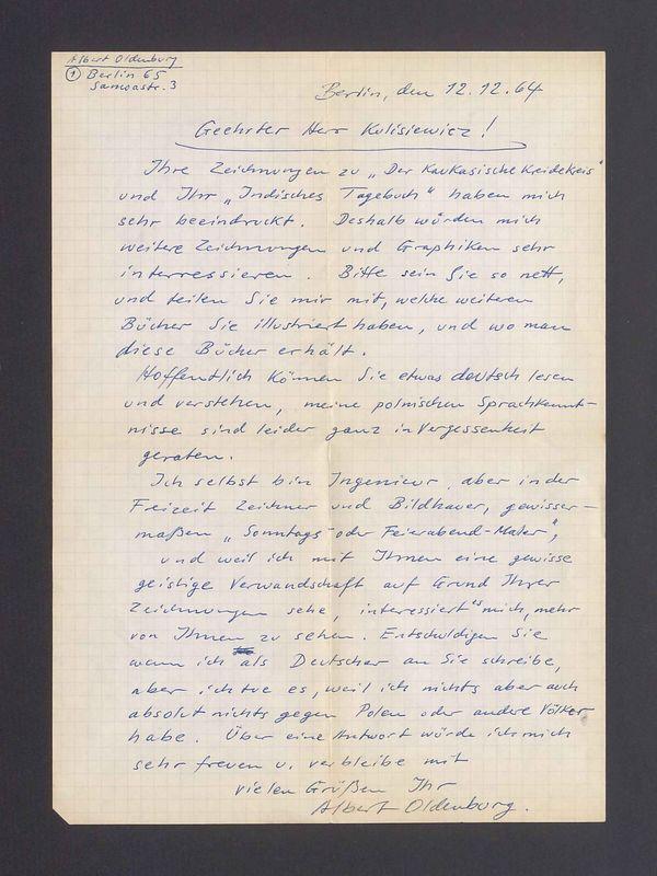 Geehrter Herr Kulisiewicz! Ihre Zeichnungen zu "Der Kaukasische Kreidekreis"