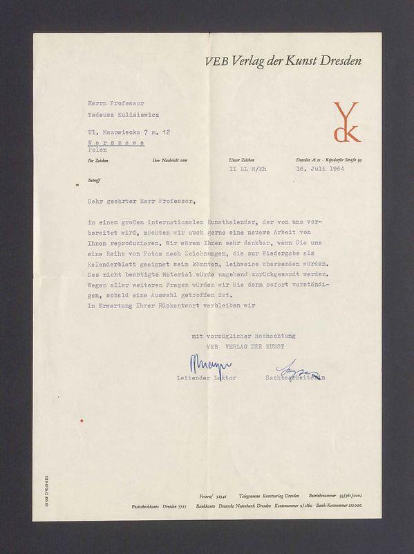 Sehr geehrter Herr Professor, in einem grossen internationalen Kunstkalender [...]