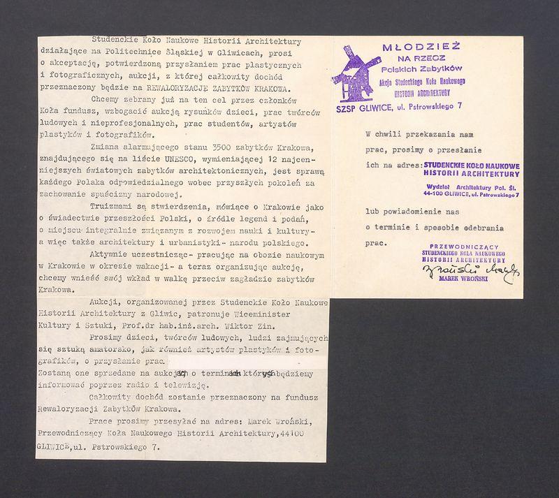 Prośba o przesłanie prac na aukcję charytatywną