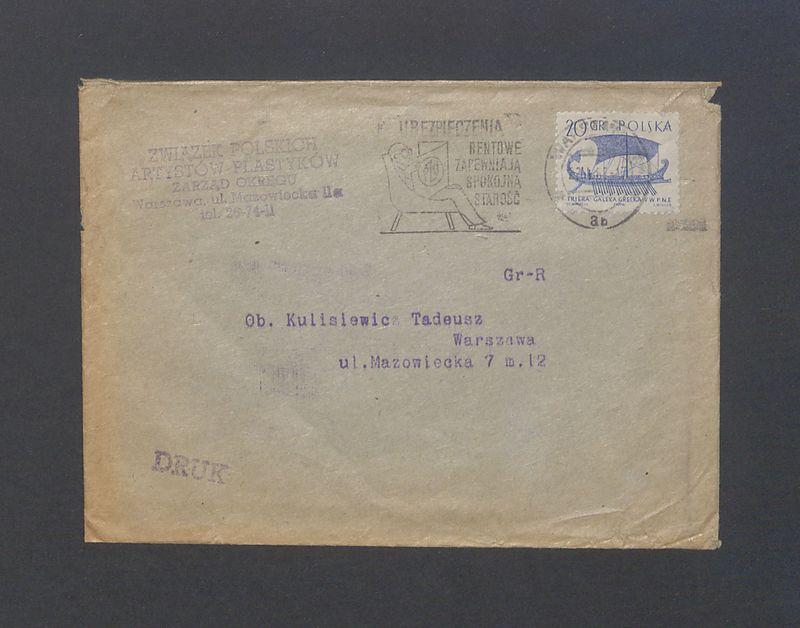 Koperta, nad. Związek Polskich Artystów Plastyków