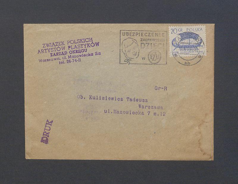 Koperta, nad. Związek Polskich Artystów Plastyków