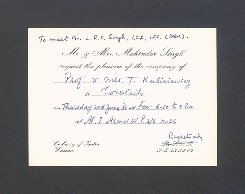 Mr. & Mrs. Mahindar Singh request the pleasure of the company [...]