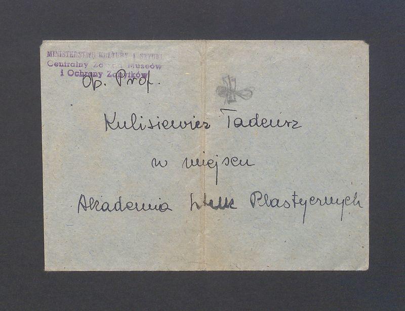 Koperta, nad. Ministerstwo Kultury i Sztuki