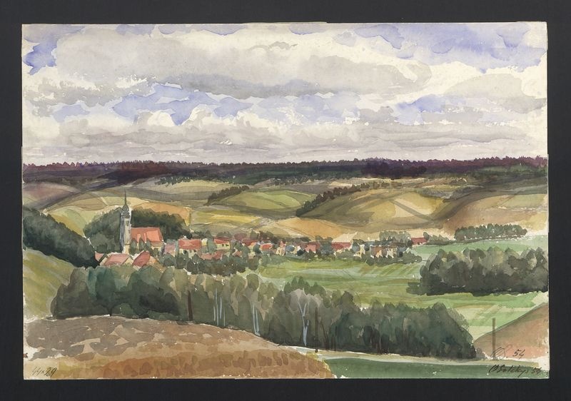 Pejzaż z miasteczkiem