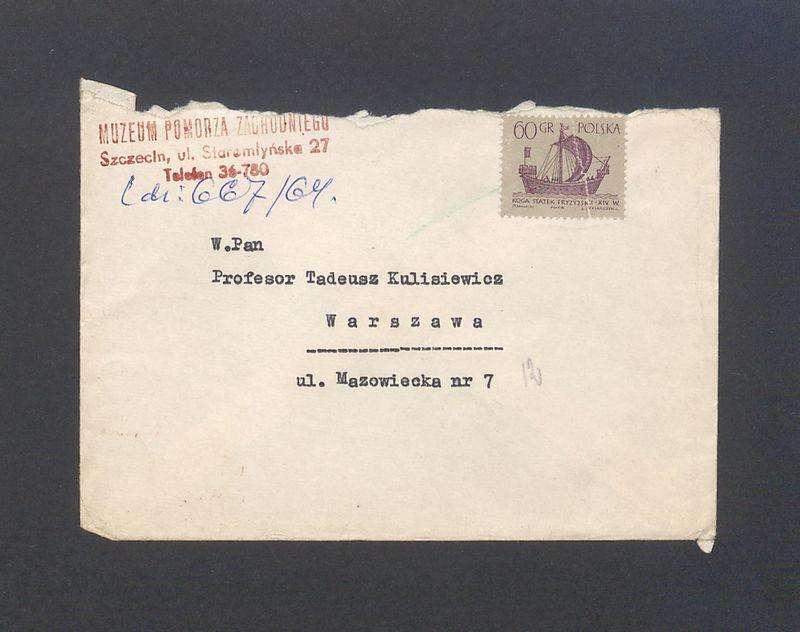Koperta, nad. Muzeum Pomorza Zachodniego