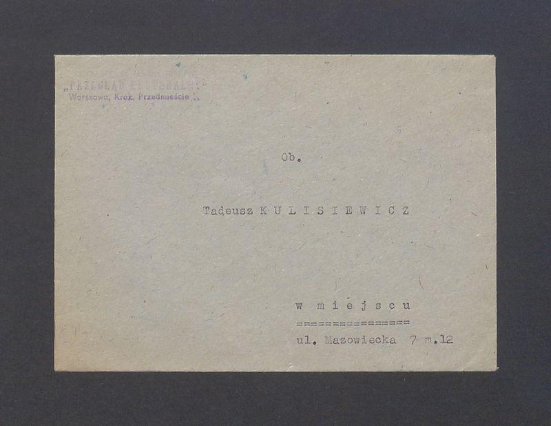 Koperta, nad. Przegląd Kulturalny