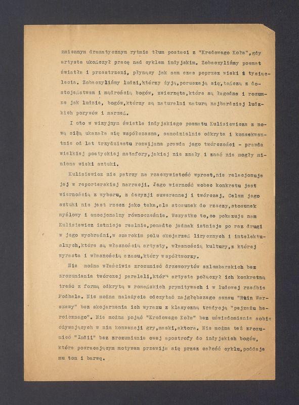 Tadeusz Kulisiewicz należy do pokolenia, którego miejsce w rozwoju sztuki naszego wieku [...]