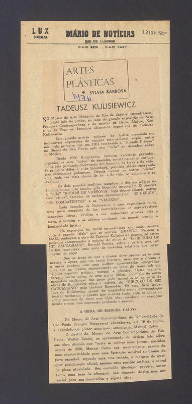 Artes plasticas. Tadeusz Kulisiewicz