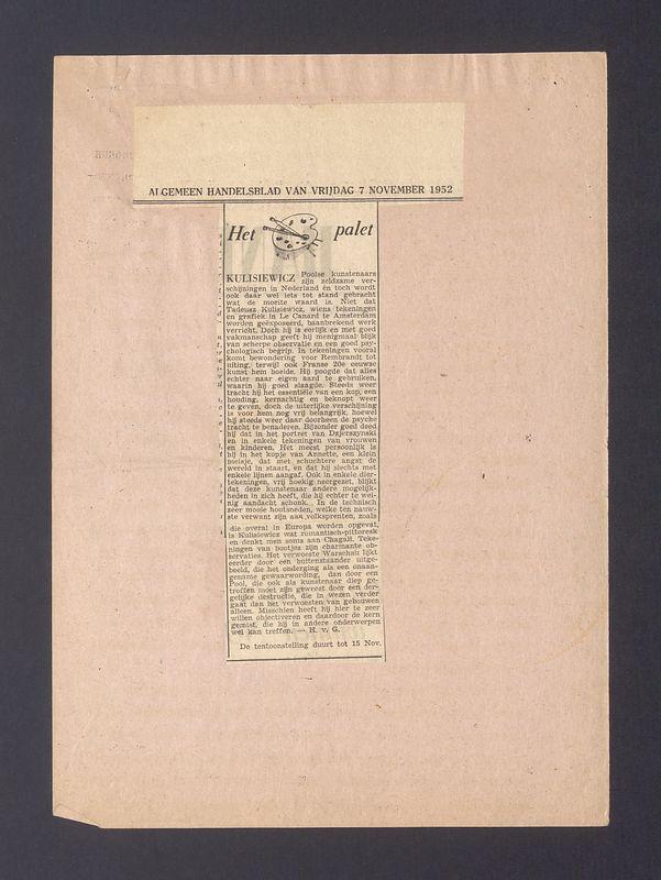 Het palet. Kulisiewicz. Poolse kunstenaars zijn zeldzame [...]