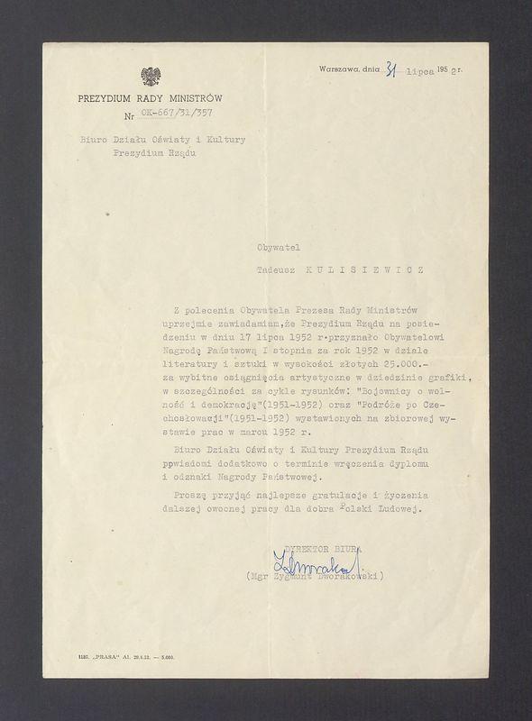 Z polecenia Obywatela Prezesa Rady Ministrów uprzejmie zawiadamiam [...]