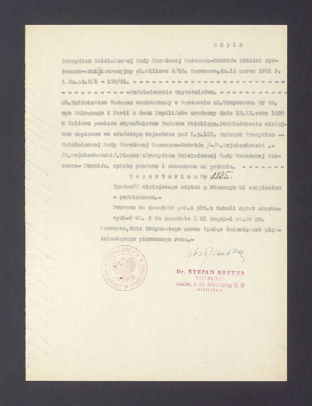 Poświadczenie obywatelstwa polskiego 