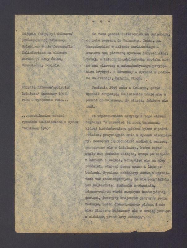 Tadeusz Kulisiewicz. Scenariusz audycji z cyklu "Portrety"