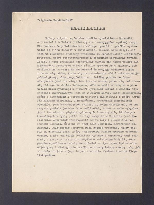 Kulisiewicz. Polscy artyści są bardzo rzadkim zjawiskiem w Holandii [...]