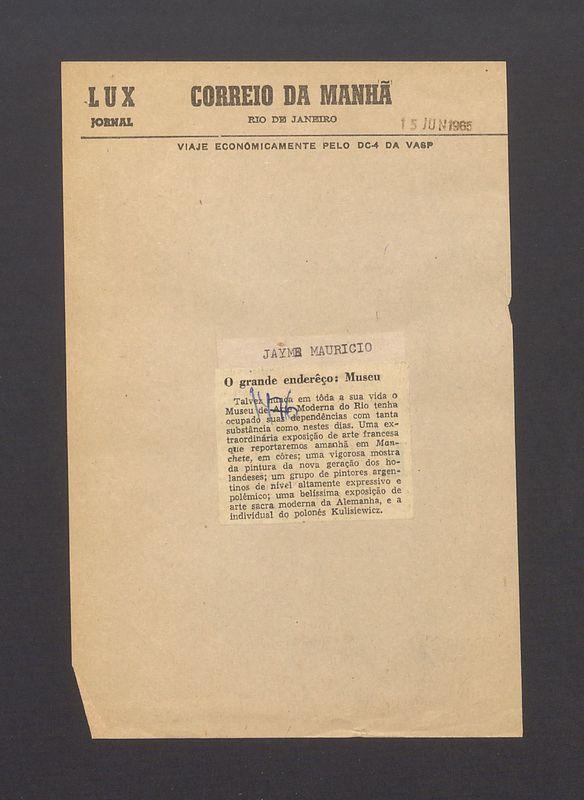 O grande endereco: Museu