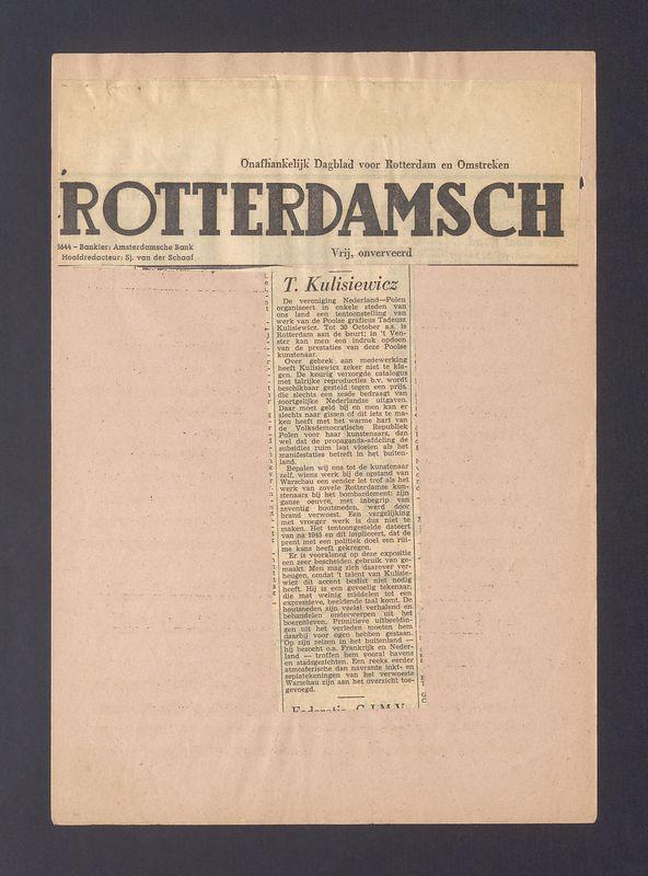 T. Kulisiewicz. De vereniging Nederland-Polen organiseert in enkele steden [...]