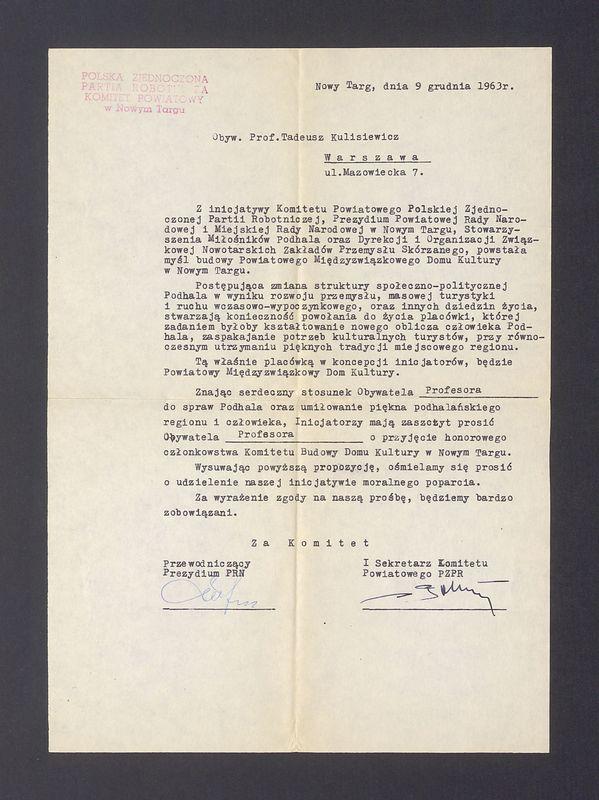 Z inicjatywy Komitetu Powiatowego Polskiej Zjednoczonej Partii Robotniczej