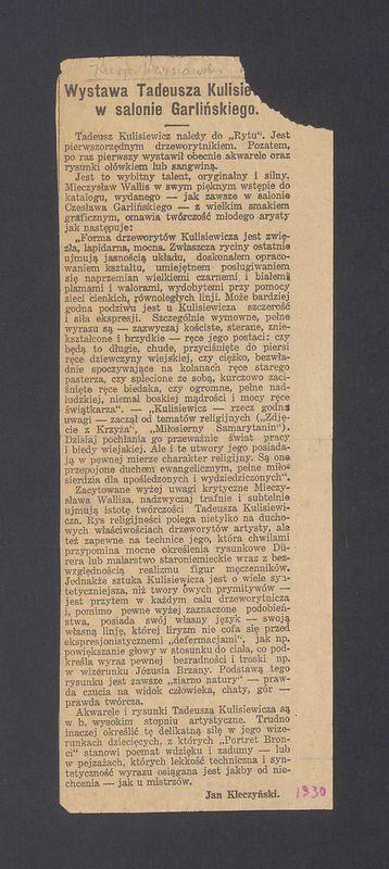 Wystawa Tadeusza Kulisiewicza w salonie Garlińskiego