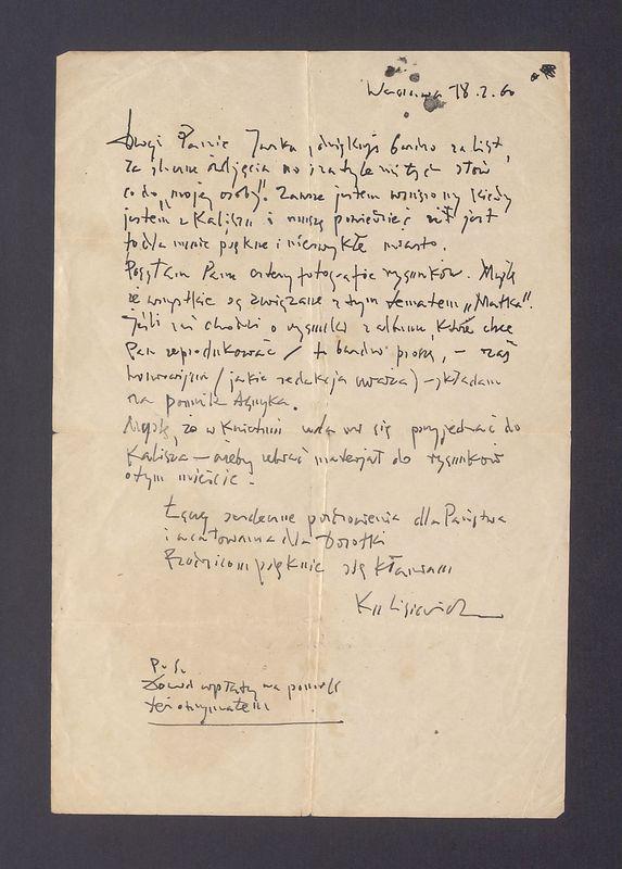 Drogi Panie Jurku, dziękuję bardzo za list [...]